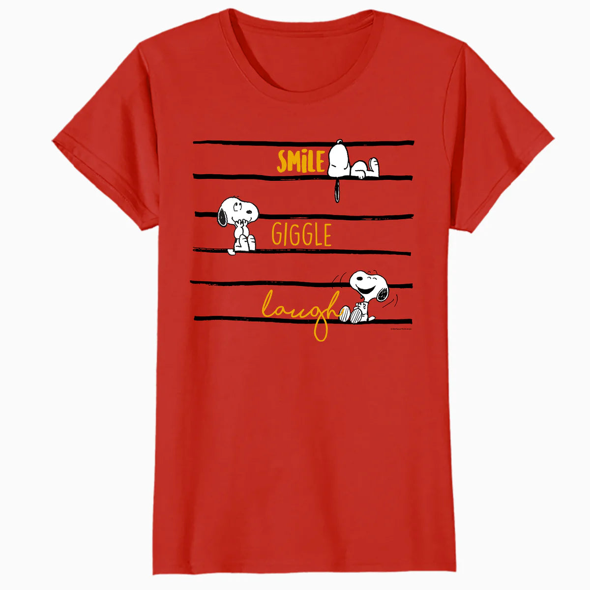 Peanuts Snoopy Woodstock Smile Giggle Laugh Fun Lol Classic Official Women's T-Shirt