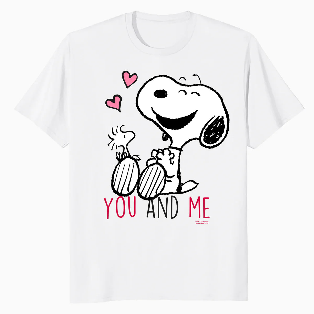 Peanuts Snoopy Woodstock Valentine Love Forever Friend Retro Official Men's T-Shirt