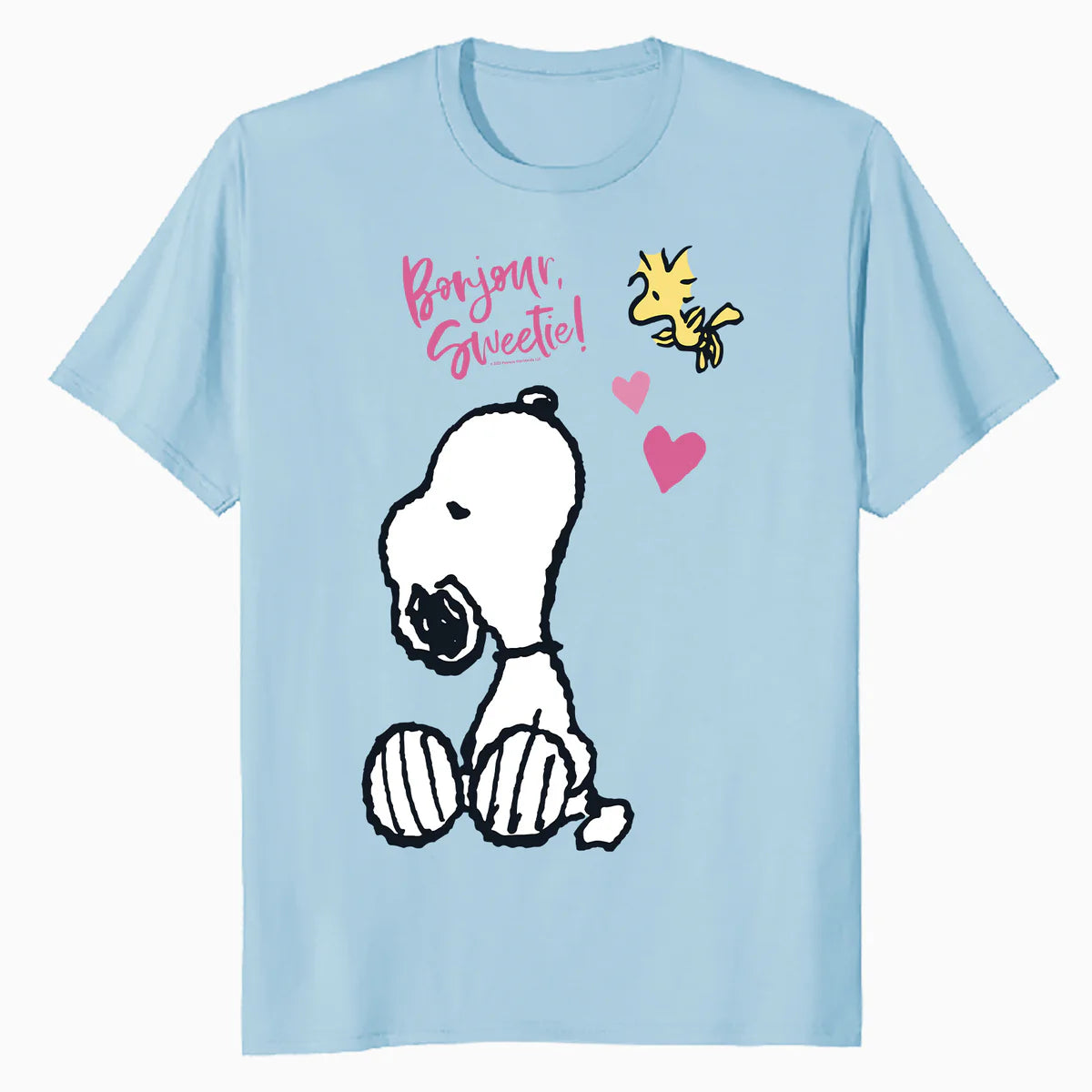 Peanuts Snoopy Woodstock Valentines Bonjour Sweetie Classic Official Men's T-Shirt