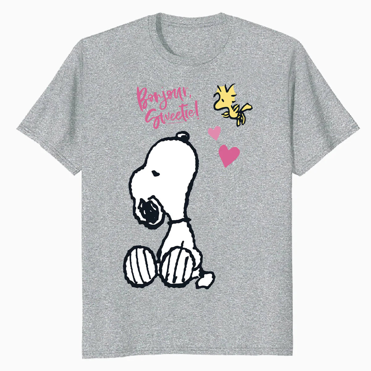 Peanuts Snoopy Woodstock Valentines Bonjour Sweetie Classic Official Men's T-Shirt