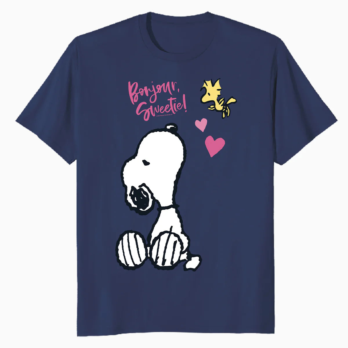 Peanuts Snoopy Woodstock Valentines Bonjour Sweetie Classic Official Men's T-Shirt