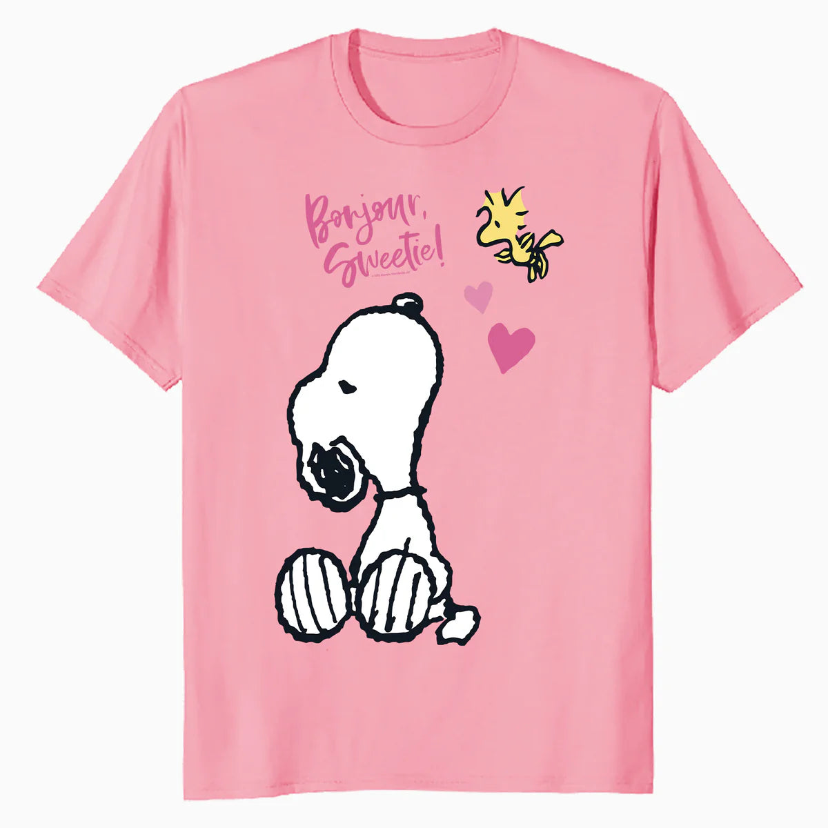 Peanuts Snoopy Woodstock Valentines Bonjour Sweetie Classic Official Men's T-Shirt