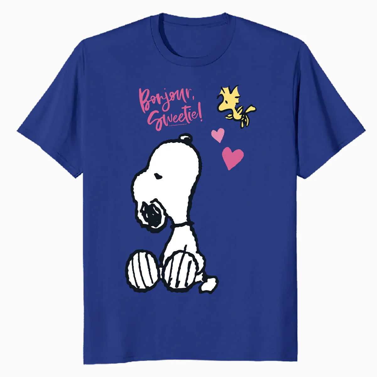 Peanuts Snoopy Woodstock Valentines Bonjour Sweetie Classic Official Men's T-Shirt
