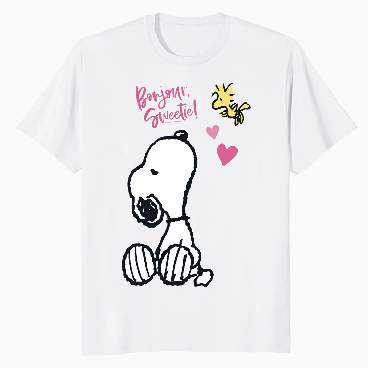 Peanuts Snoopy Woodstock Valentines Bonjour Sweetie Classic Official Men's T-Shirt