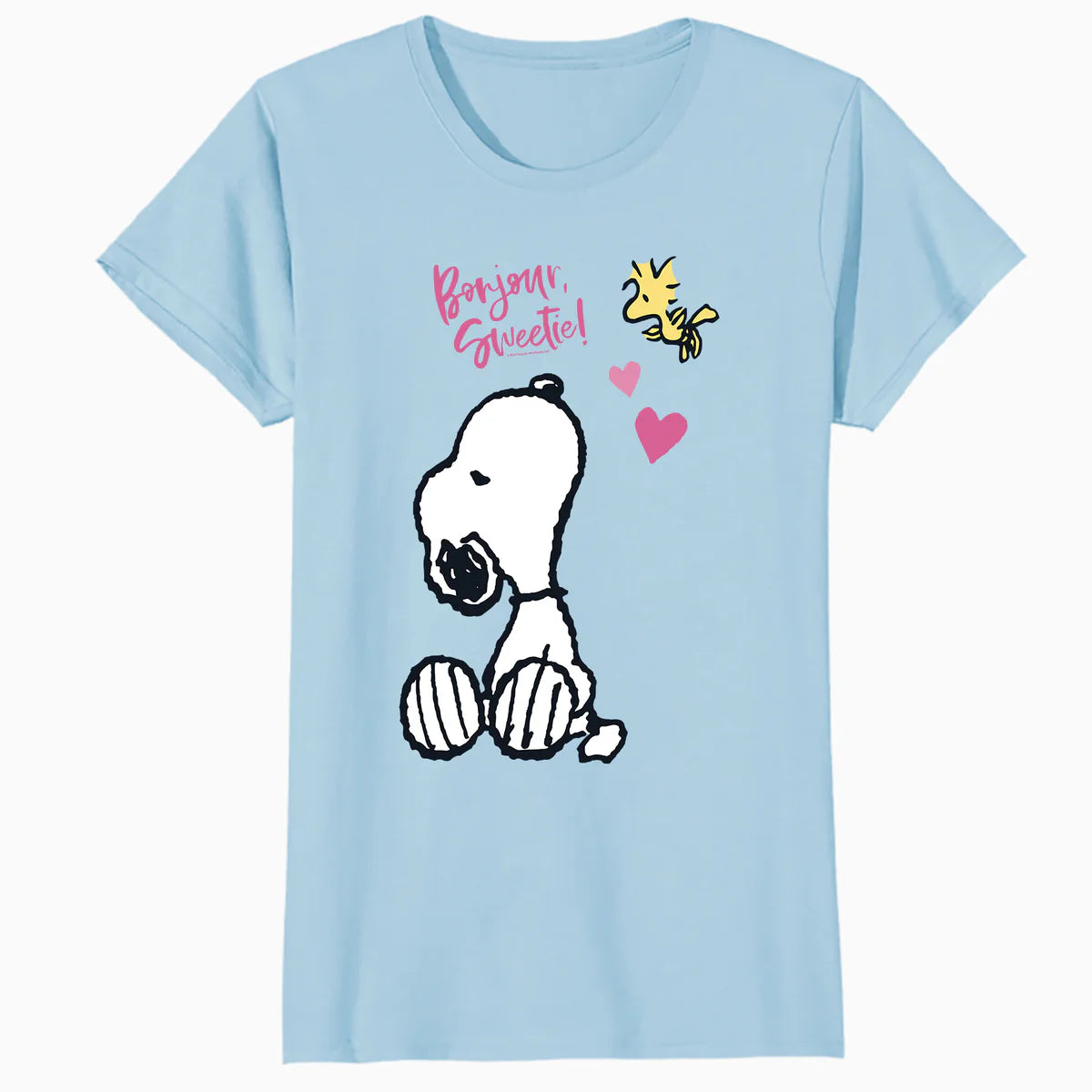 Peanuts Snoopy Woodstock Valentines Bonjour Sweetie Classic Official Women's T-Shirt