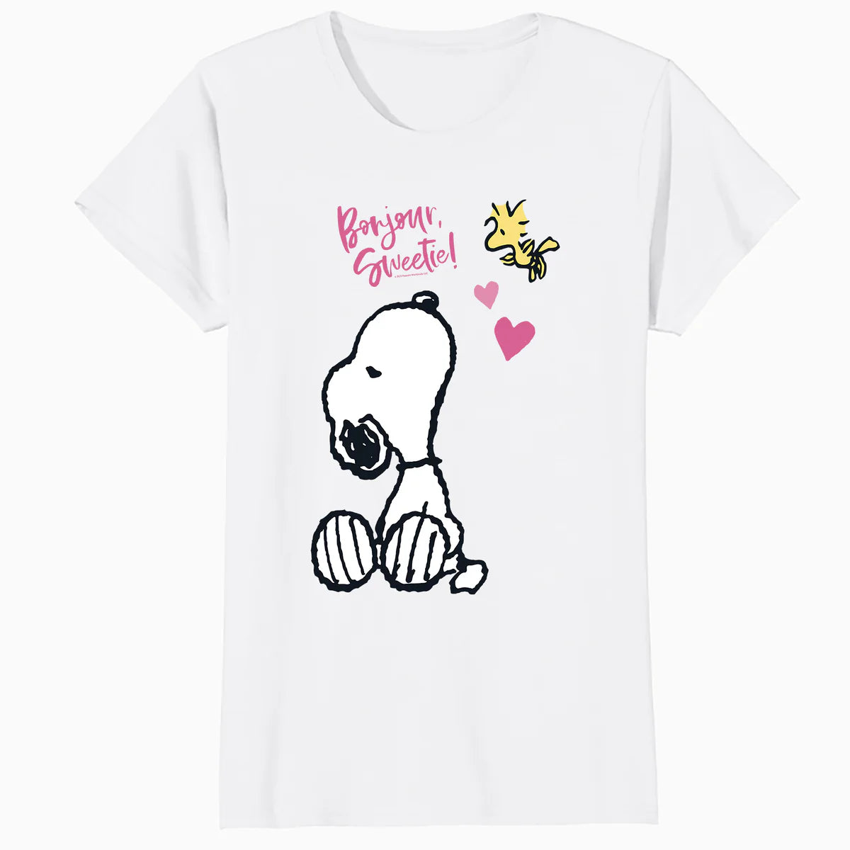 Peanuts Snoopy Woodstock Valentines Bonjour Sweetie Classic Official Women's T-Shirt