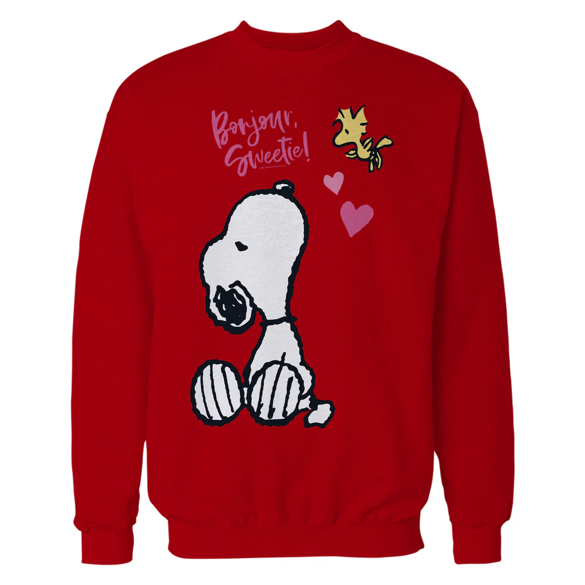 Peanuts Snoopy Woodstock Valentines Bonjour Sweetie Classic Official Sweatshirt