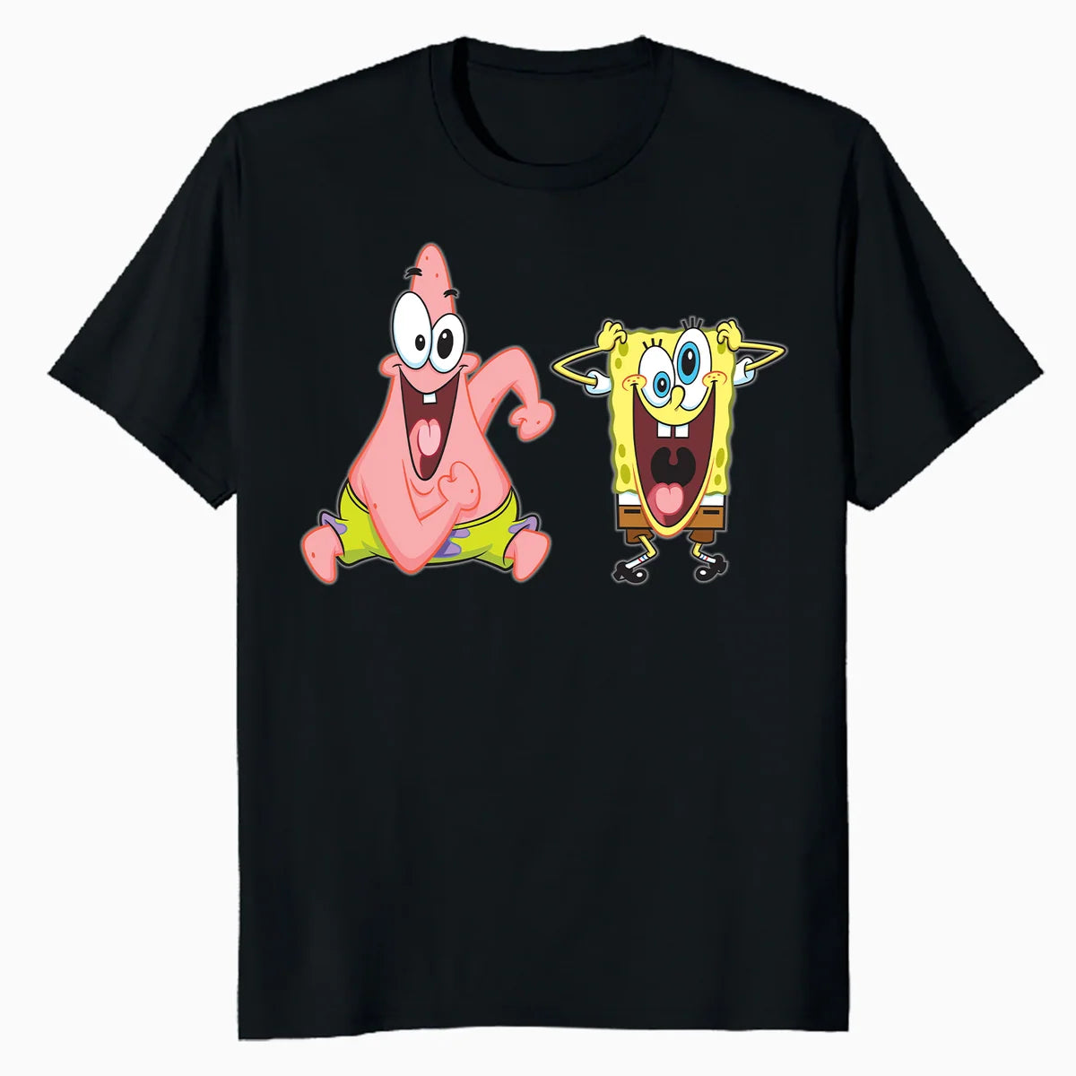SpongeBob Patrick Crazy Friends BFF Epic Pose Cartoon Retro Official Men's T-Shirt
