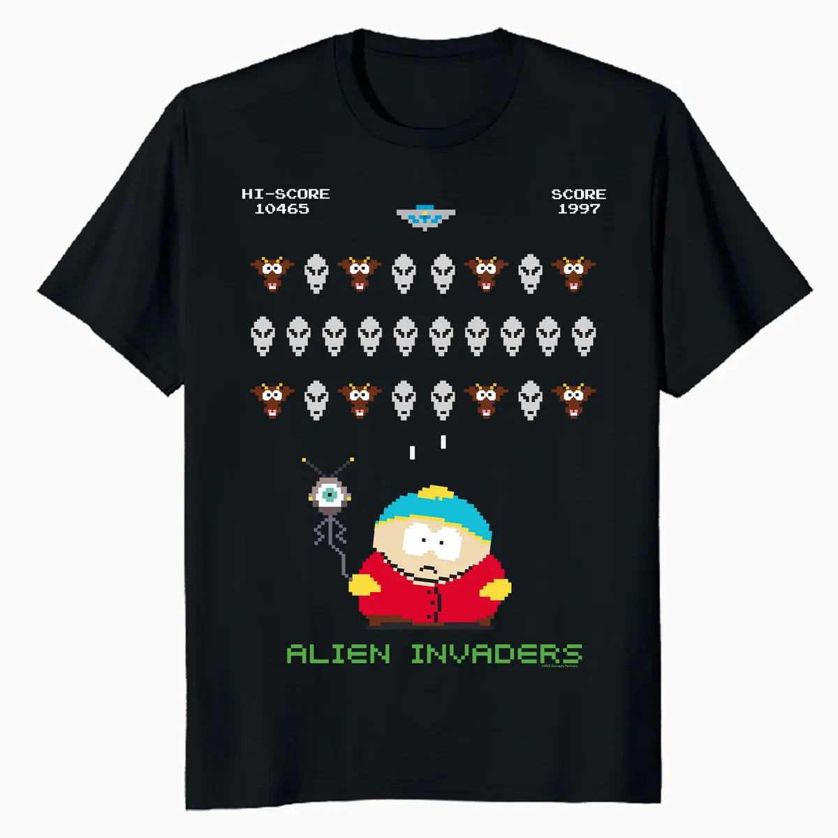 South Park Eric Pixel Art Alien Invaders Game Over Classic Official Men's T-Shirt