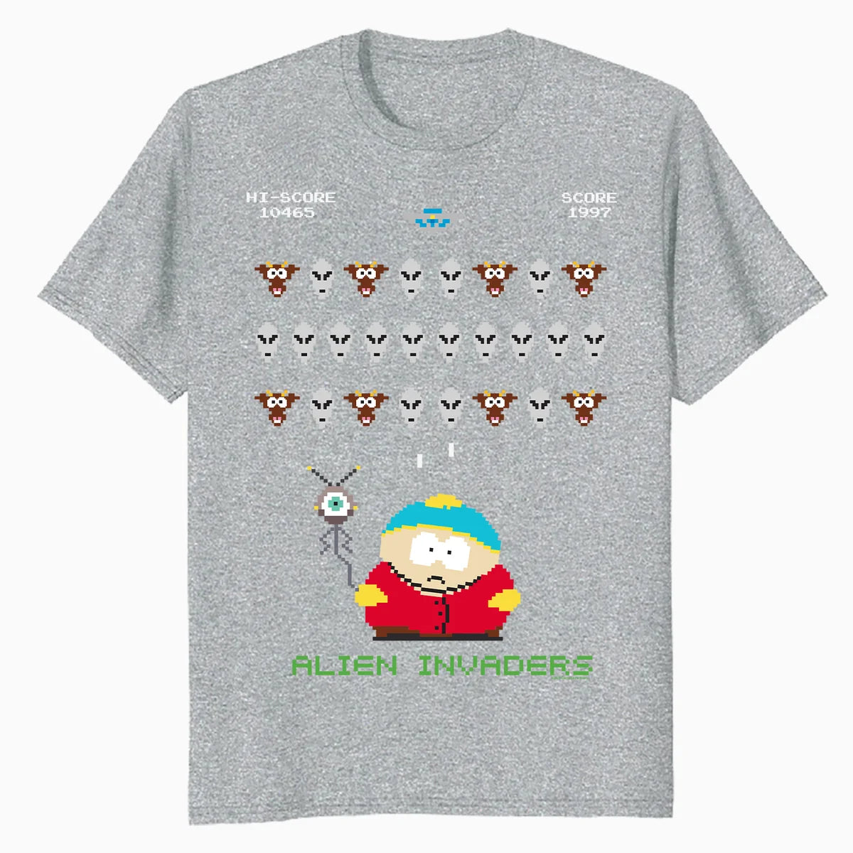 South Park Eric Pixel Art Alien Invaders Game Over Classic Official Men's T-Shirt