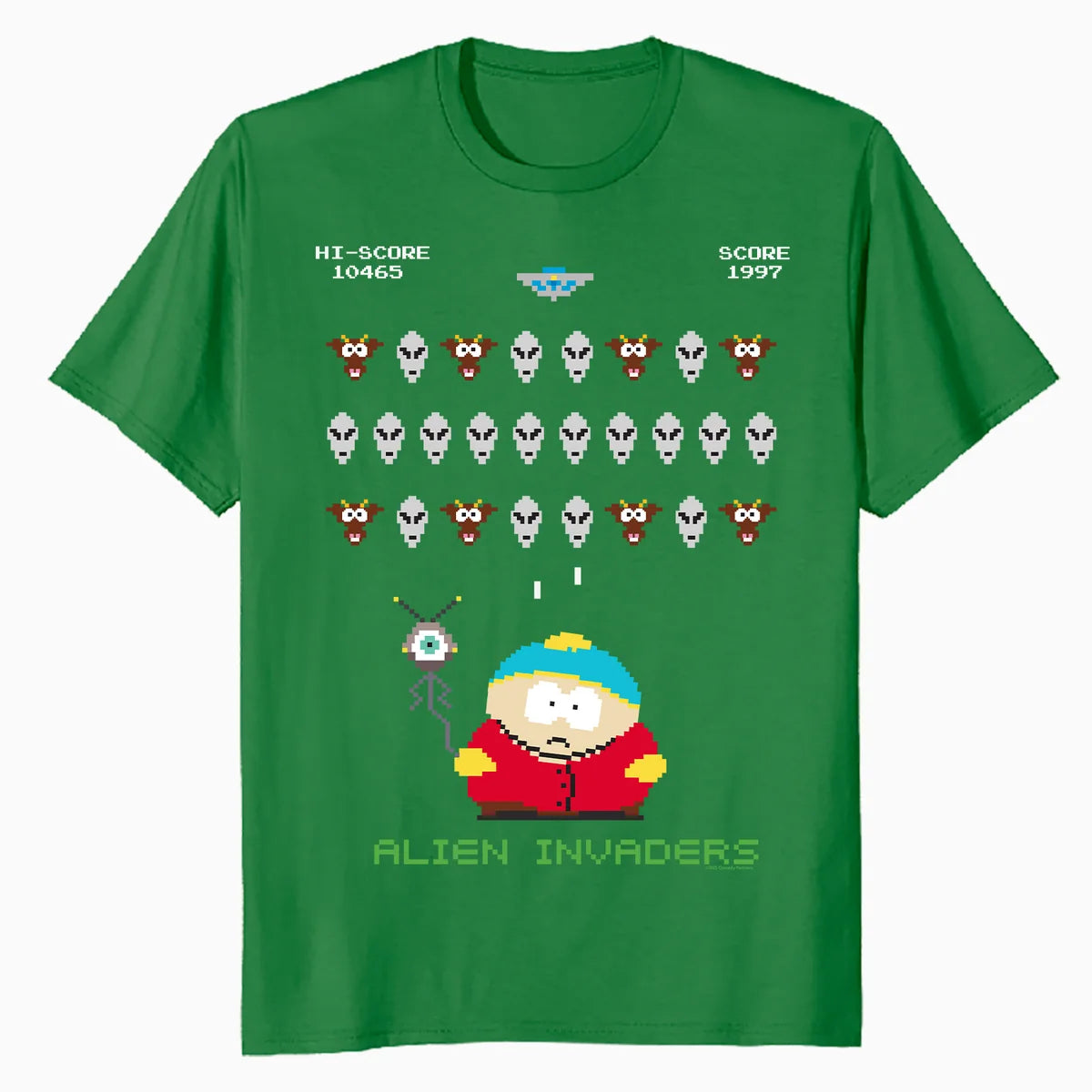 South Park Eric Pixel Art Alien Invaders Game Over Classic Official Men's T-Shirt
