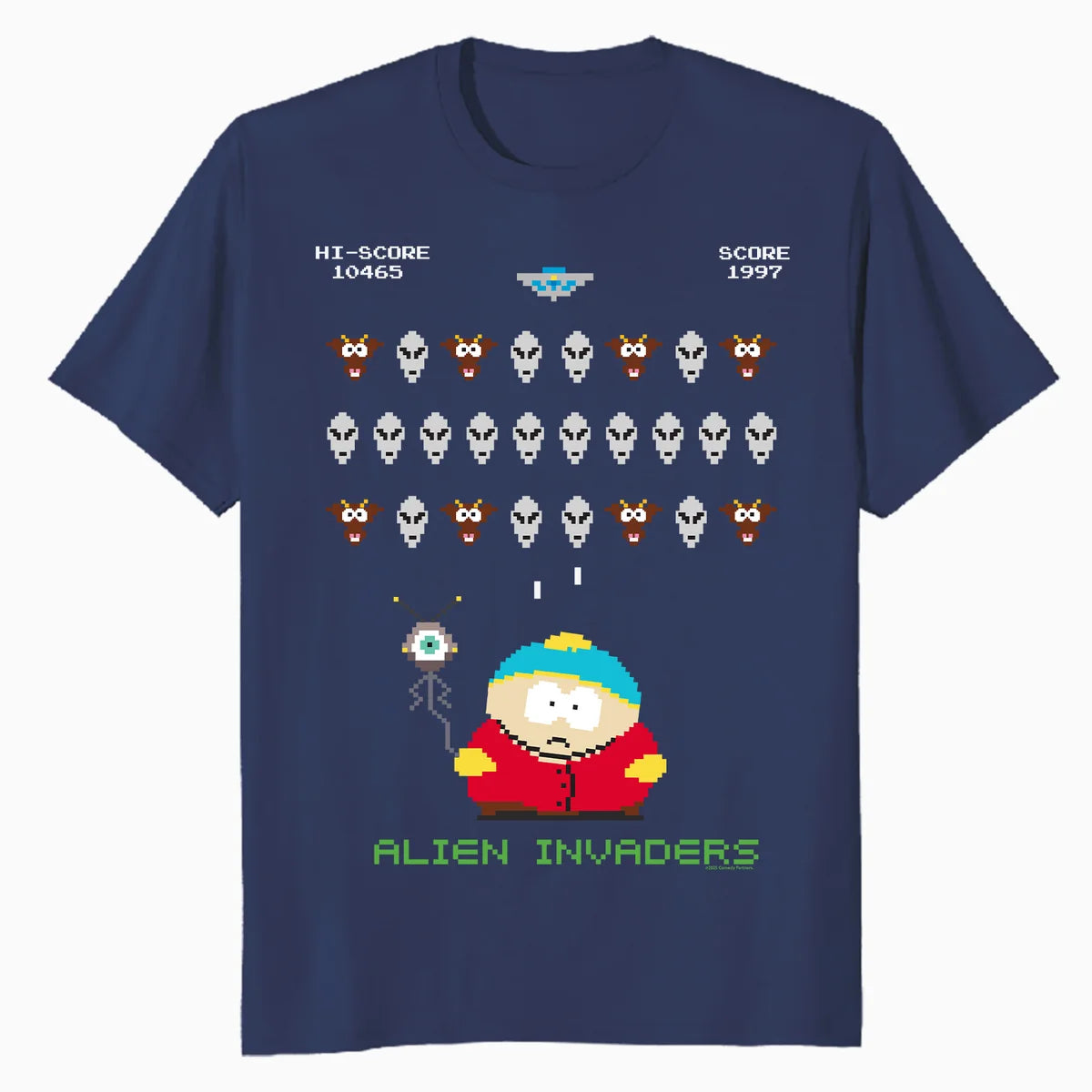 South Park Eric Pixel Art Alien Invaders Game Over Classic Official Men's T-Shirt