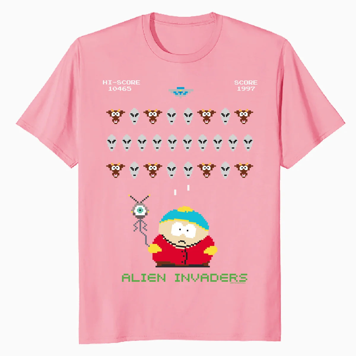 South Park Eric Pixel Art Alien Invaders Game Over Classic Official Men's T-Shirt