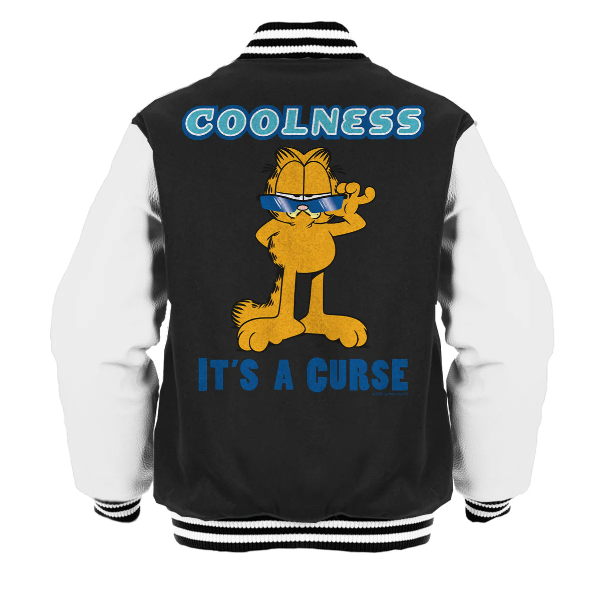 Garfield Standing Pose Cool Cat Curse Lol Funny Comedy Retro Official Varsity Jacket