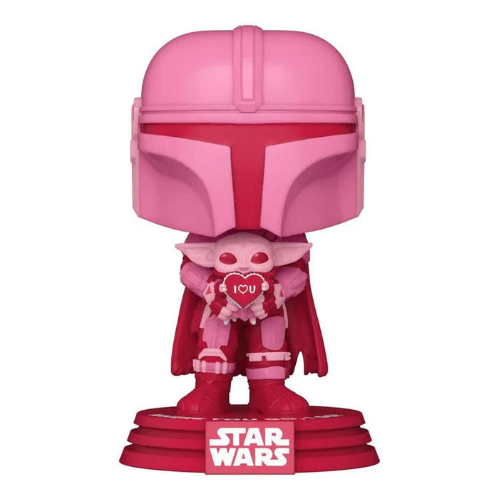 POP Star Wars Valentine's Edition Mandalorian with Grogu