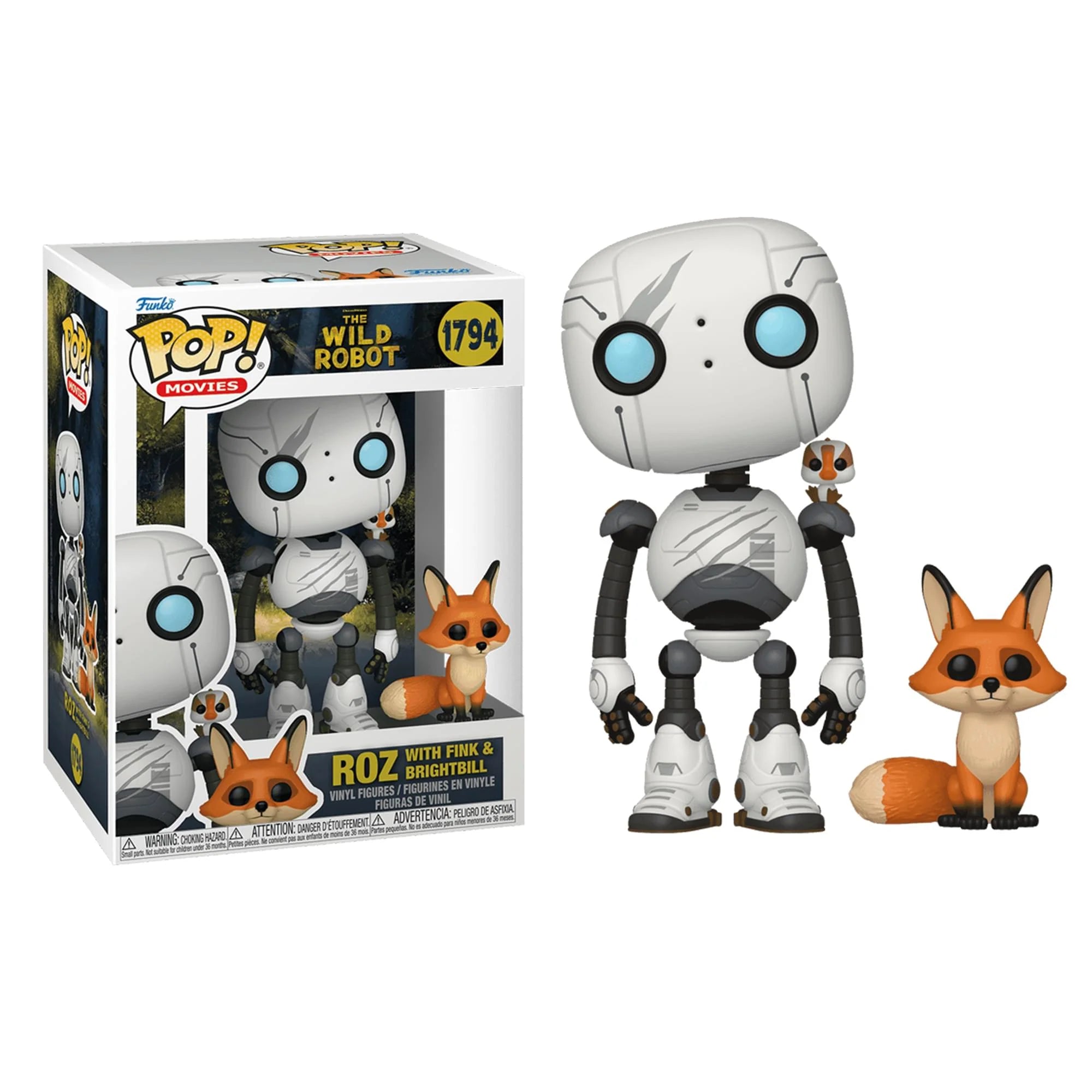 POP Movies The Wild Robot Roz w/ Brightbill & Fink