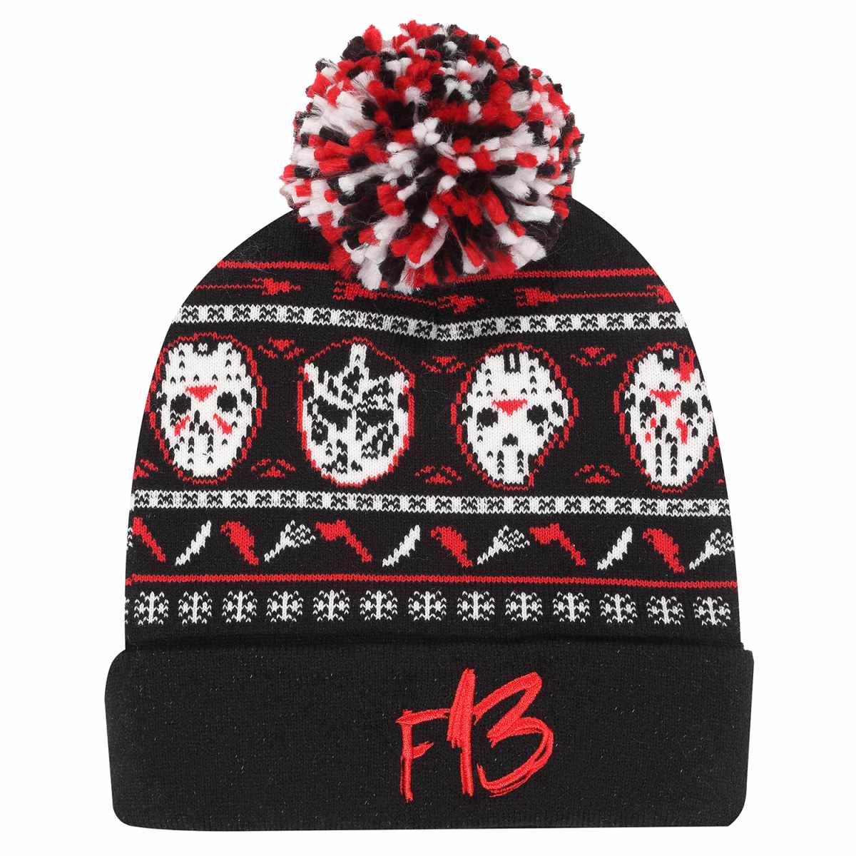 Friday the 13th Mask Pom Beanie