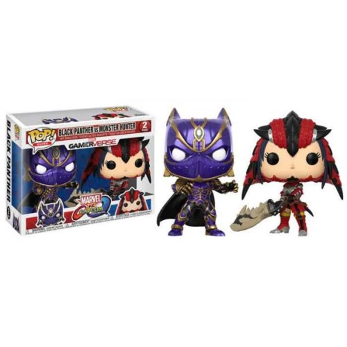 Pop! Games Marvel VS Capcom Black Panther & Monster Hunter Variant iExclusive 2 Pack