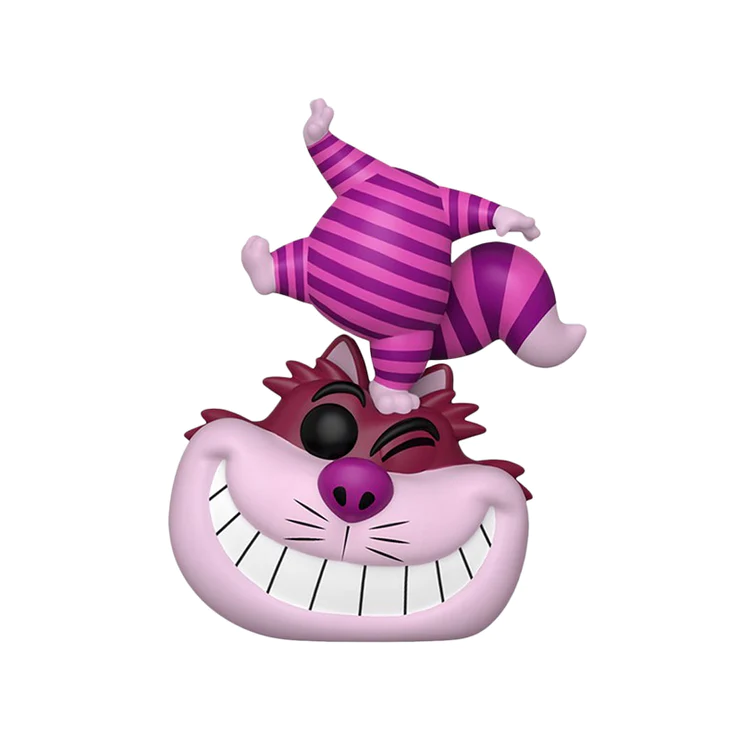 POP Disney Alice In Wonderland 70th Cheshire Cat Standing on Head Glow Flock International Exclusive