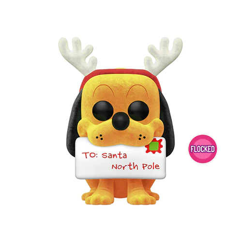 Pop! Disney Holiday Pluto w/Sign Flocked International Exclusive