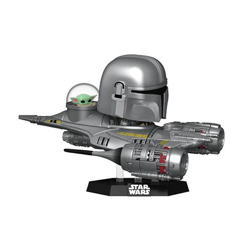 Pop! Ride Super Deluxe Star Wars Mandalorian w/Grogu in N1 Starfighter International Exclusive
