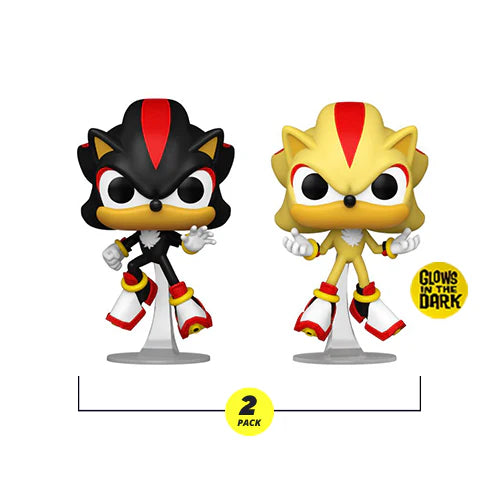 Pop! Games Sonic the Hedgehog Shadow & Super Shadow 2 Pack Glow International Exclusive