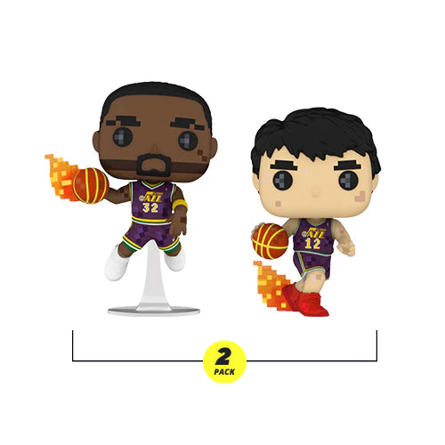 Pop! NBA Jam Utah Jazz Karl Malone & John Stockton 8-Bit 2 Pack