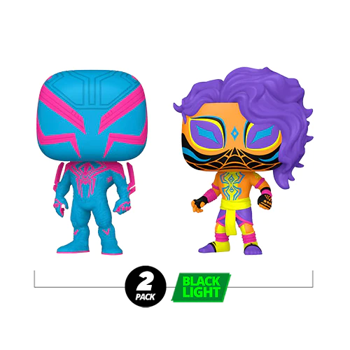 Pop! Marvel Spider-Man Across The Spider-Verse Spider-Man 2099 & Spider-Man India 2 Pack Blacklight International Exclusive