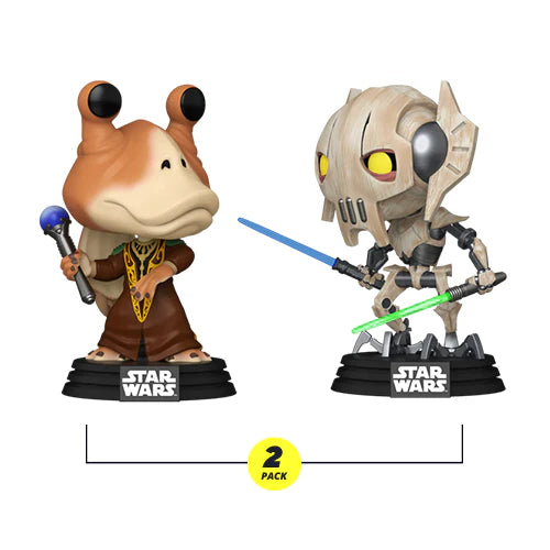 Pop! Star Wars Clone Wars Duels Jar Jar vs Grievous 2 Pack International Exclusive