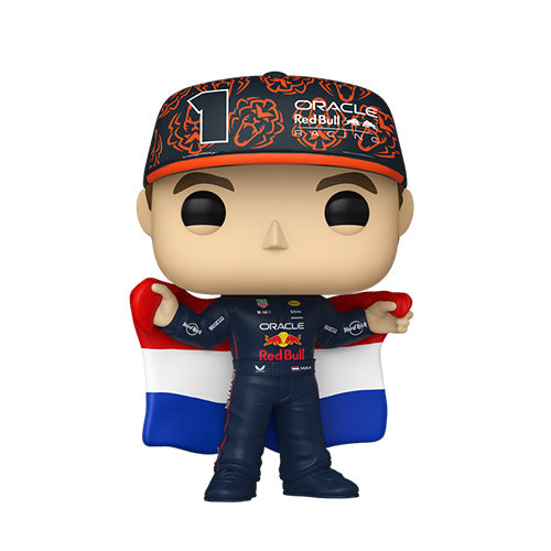 Pop! Racing Formula 1 Oracle Red Bull Racing Max Verstappen w/Dutch Flag International Exclusive