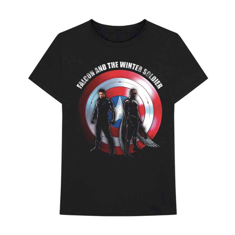 MARVEL COMICS FALCON & WINTER SOLDIER SHIELD LOGO T-SHIRT