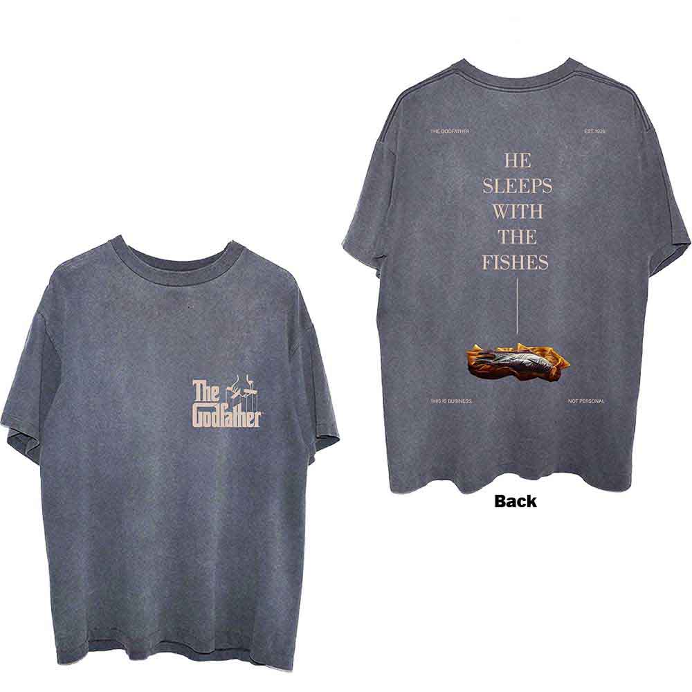 THE GODFATHER SLEEPS WITH THE FISHES BACK PRINT T-SHIRT