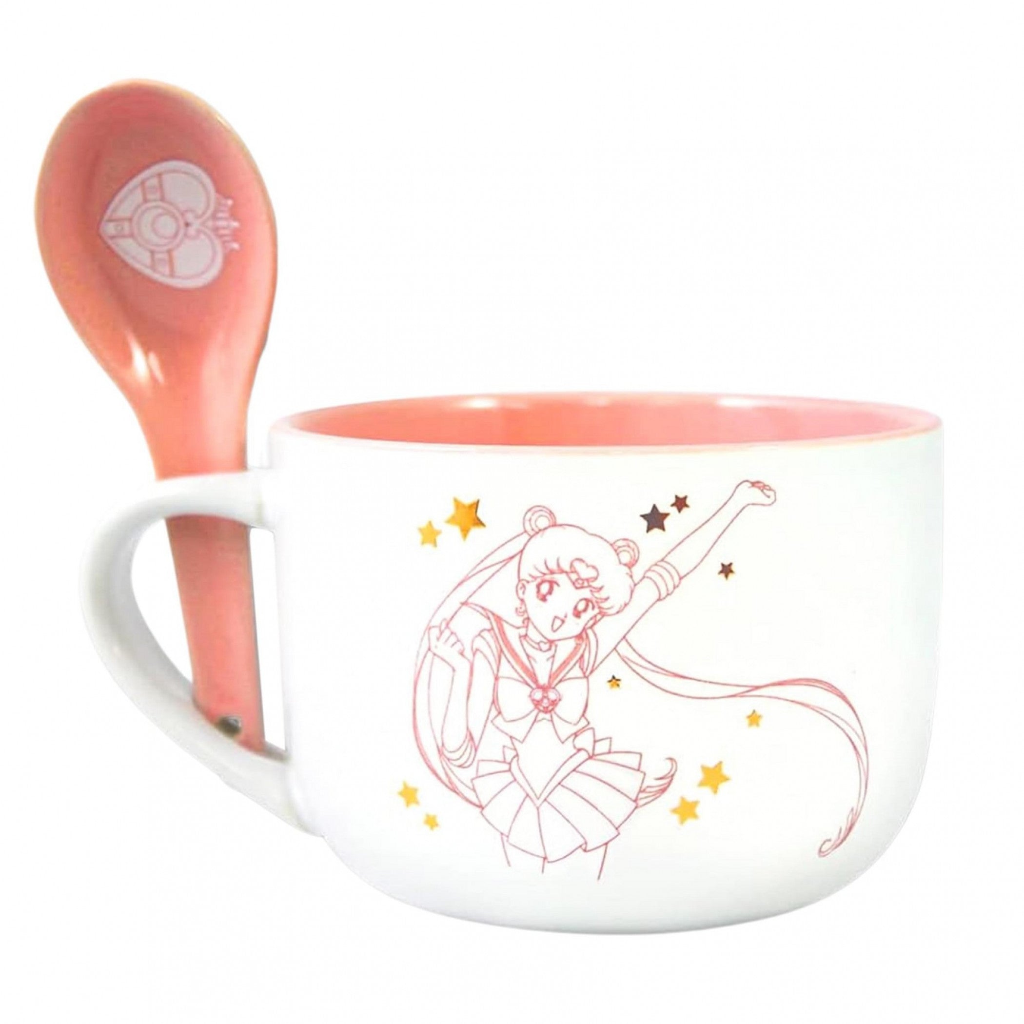 Sailor Moon Bright Stars 12oz Ceramic Soup Mug with Spoon