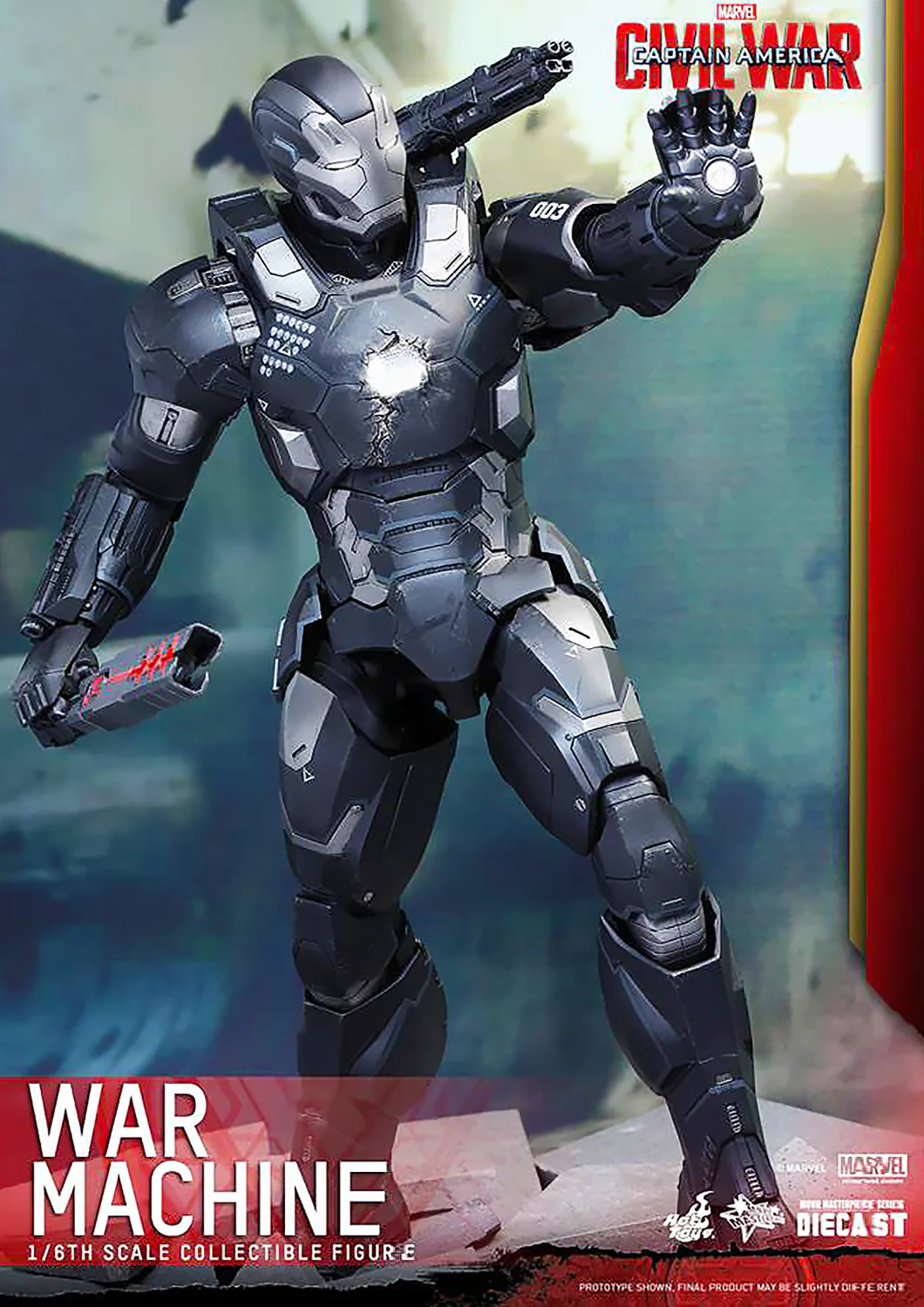 MARVEL CAPTAIN AMERICA CIVIL WAR WAR MACHINE MARK III DIECAST 1/6 SCALE