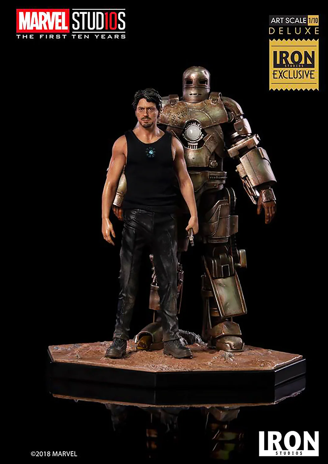 IRON MAN MARK I 1/10 MARK 1 & TONY STARK STATUE