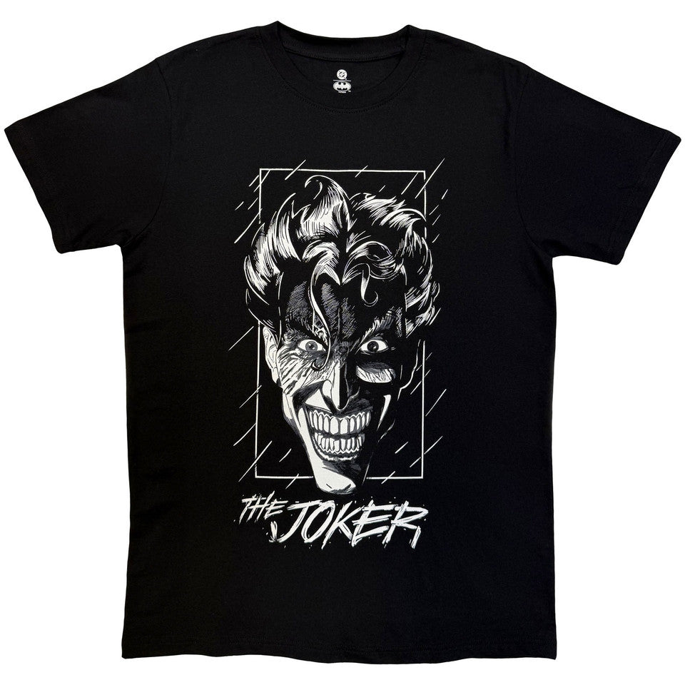 DC Comics Joker Black & White Grin Black T-Shirt