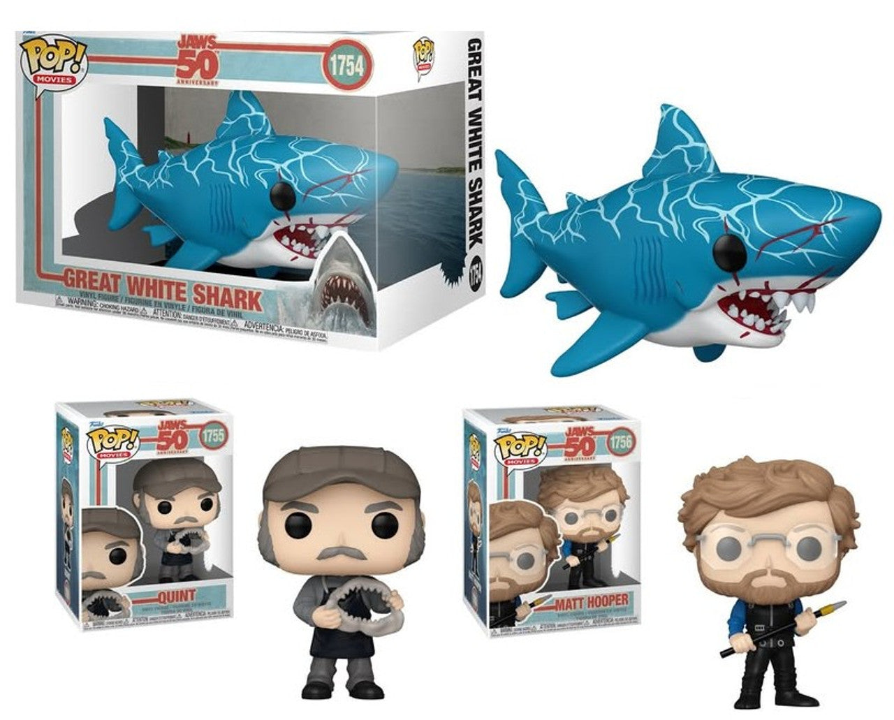 Pop! Complete Set 3 Jaws 50th Anniversary