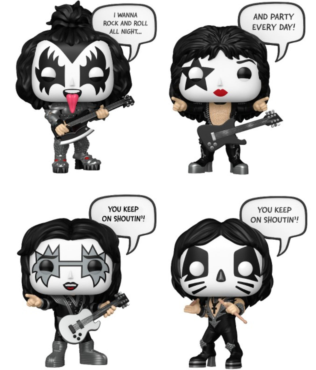 Pop! Rock Sayings Complete Set 4 KISS