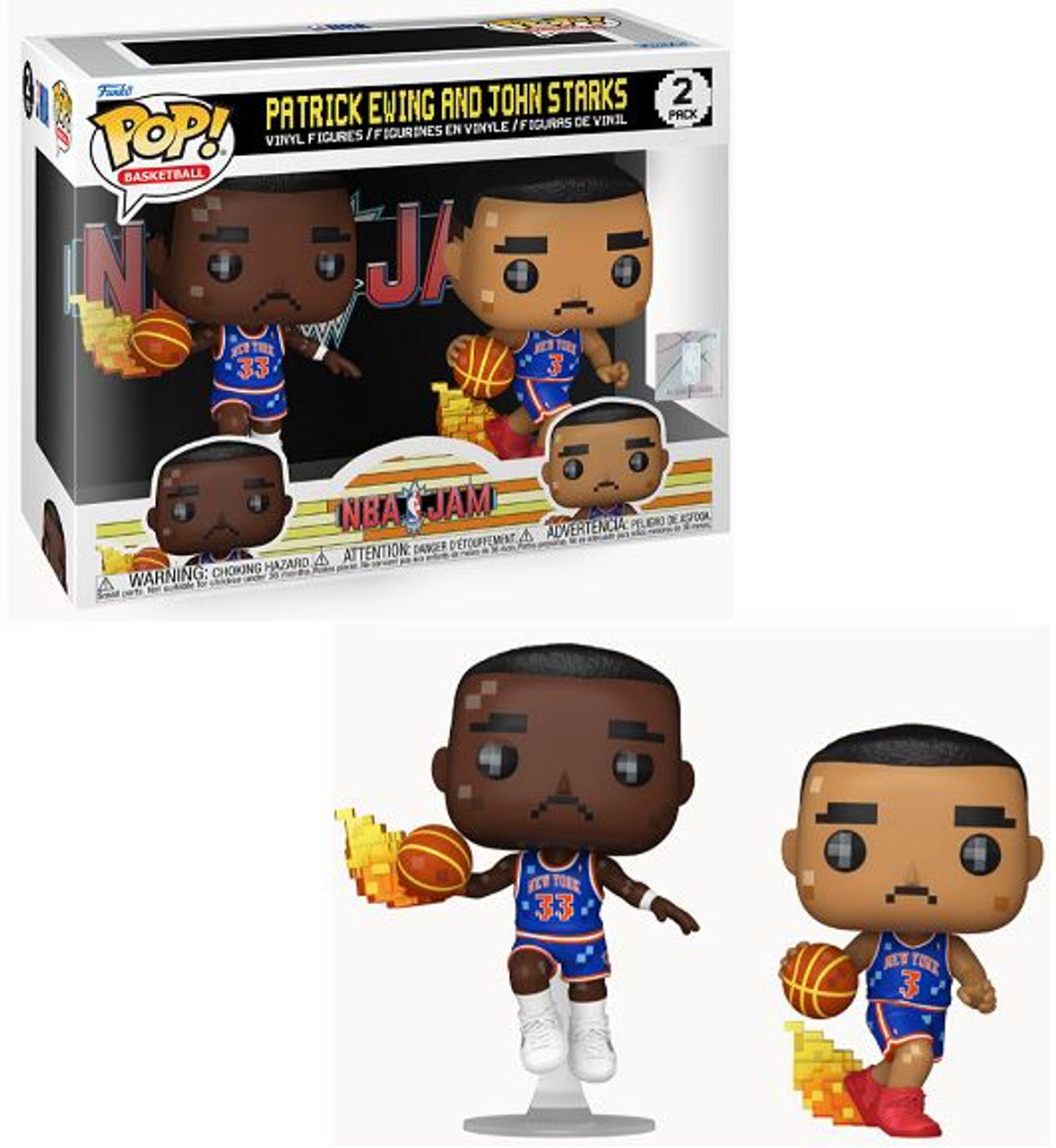 8-Bit NBA Jam Pop! 2 Pack Patrick Ewing & John Starks New York Knicks