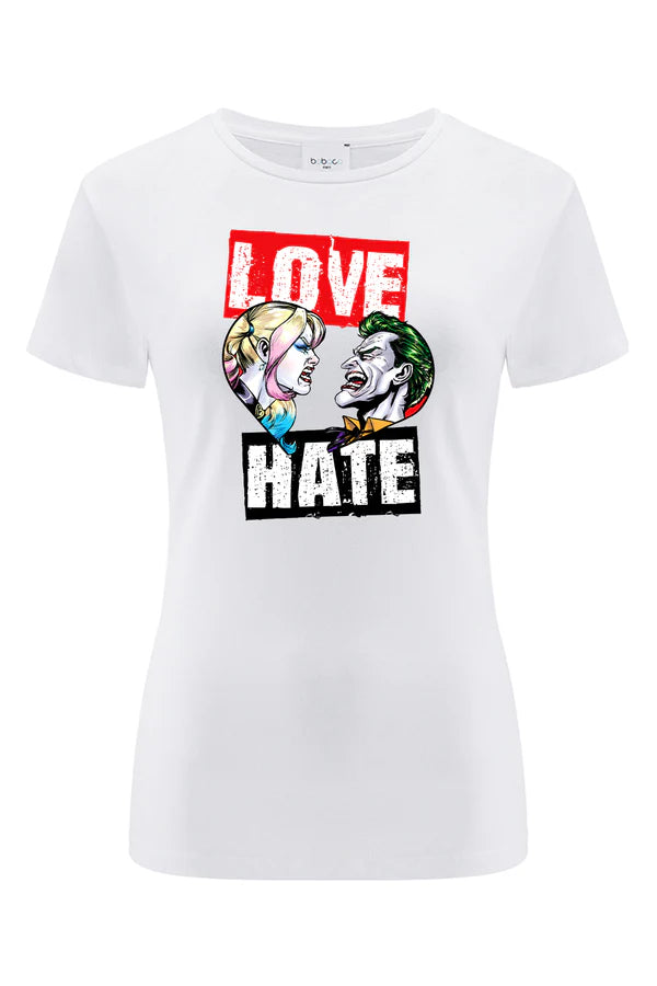 Harley Quinn and Joker DC White T-shirt