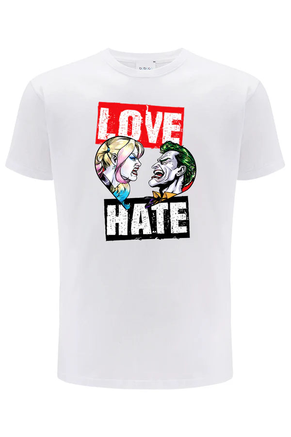 Harley Quinn and Joker DC White T-shirt