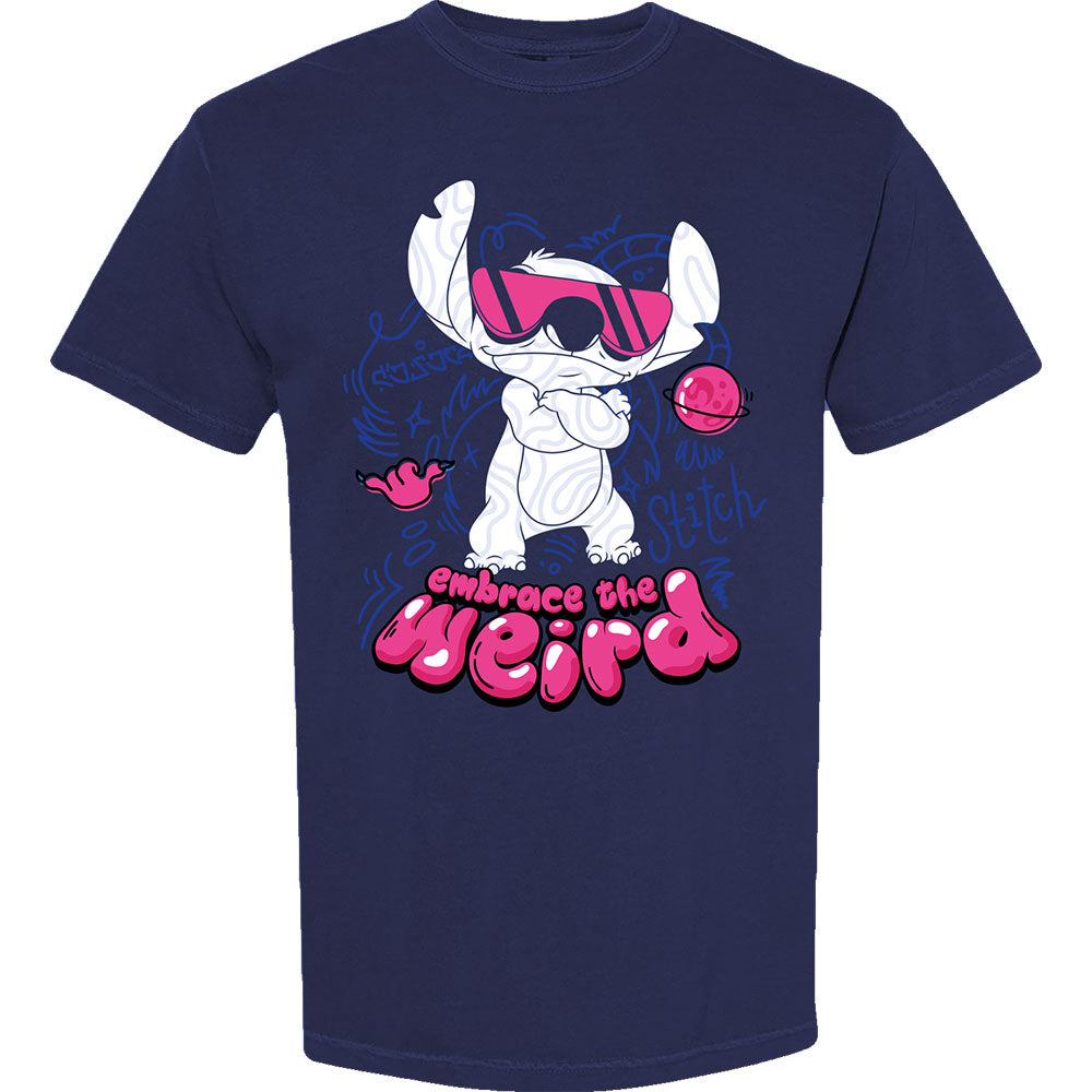 Disney Lilo & Stitch Embrace The Weird Navy Blue T-Shirt