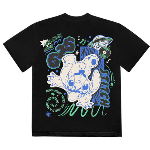 Disney Stitch Handstand Black Back Print T-Shirt