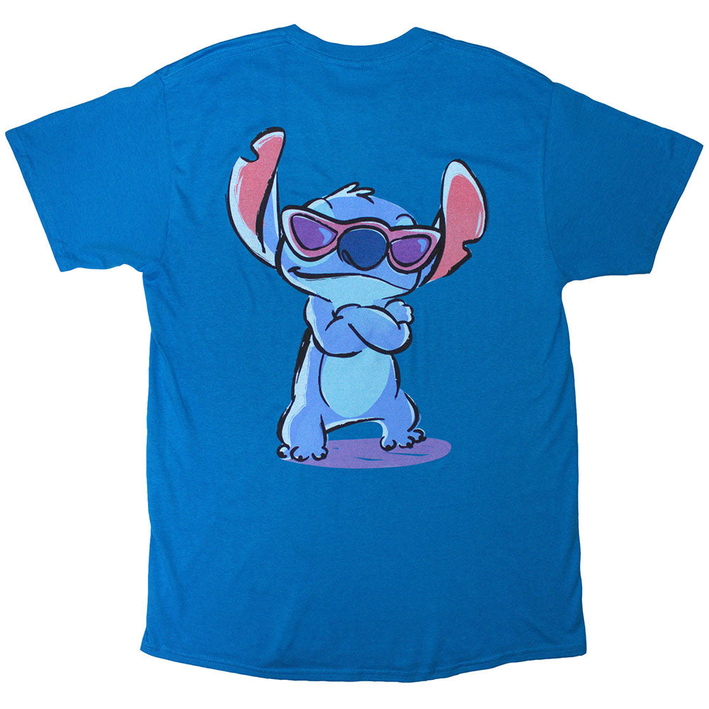 Disney Stitch Logo Blue Back Print T-Shirt