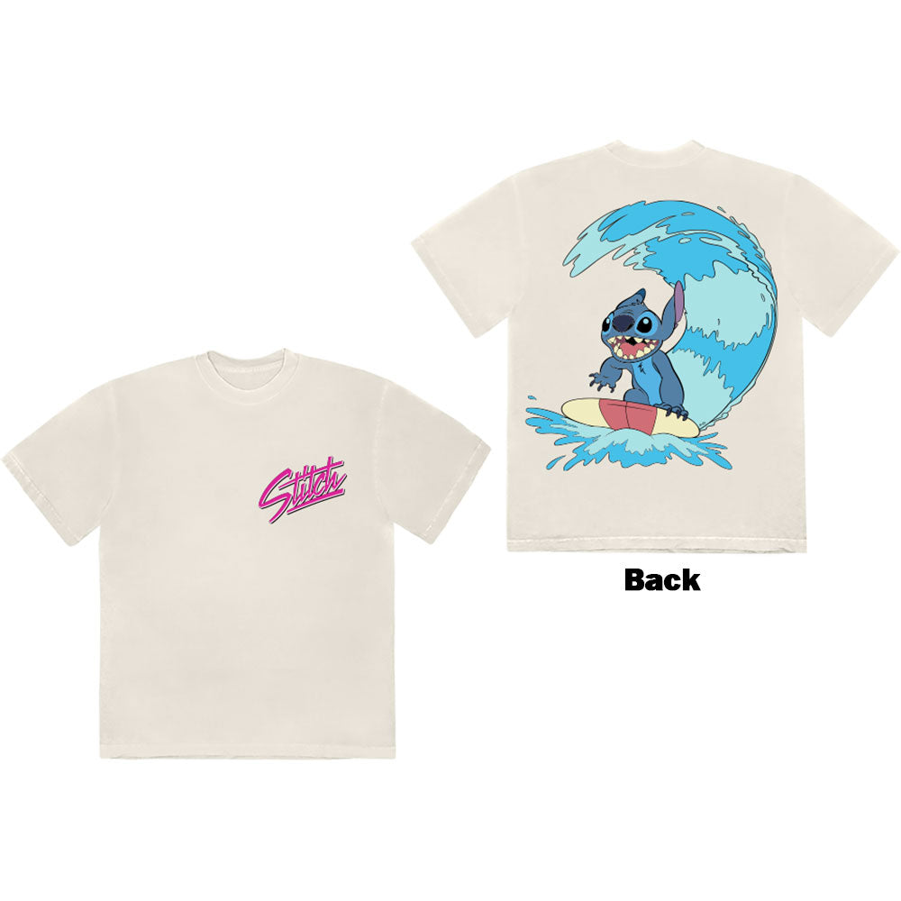 Disney Stitch Surf Natural Back Print T-Shirt