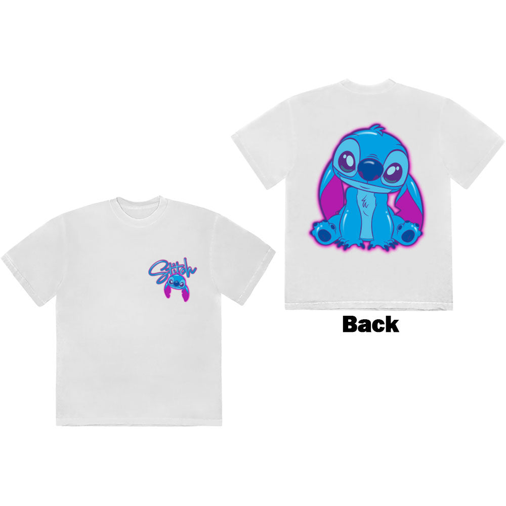 Disney Stitch Spray Paint White Back Print T-Shirt