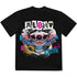 Disney Stitch Aloha Collage Black Back Print T-Shirt