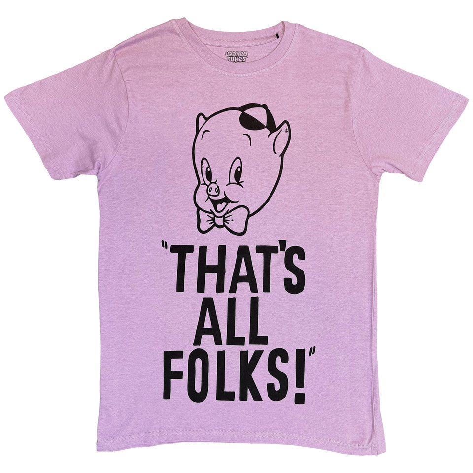 Looney Tunes That's All Folks Purple T-Shirt