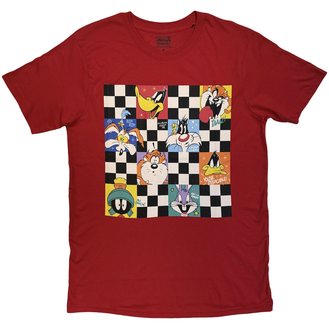 Looney Tunes Checkered Characters Red T-Shirt