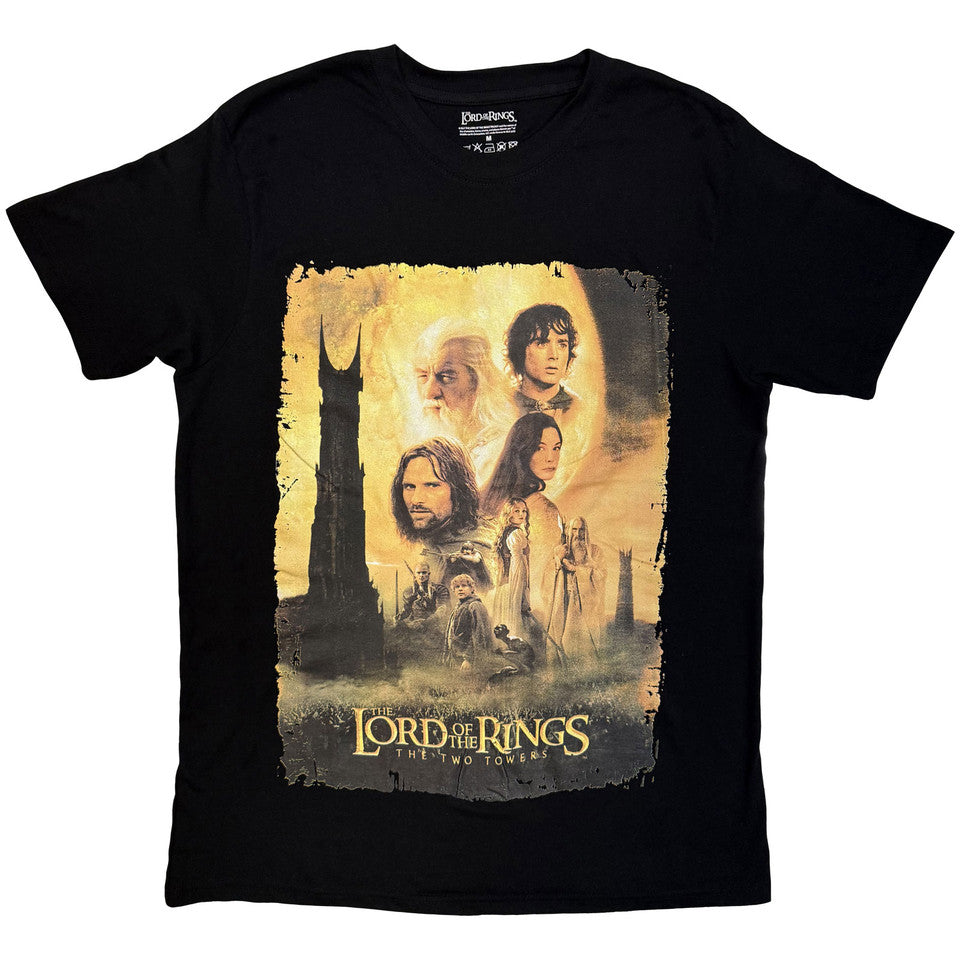 Lord Of The Rings The Two Towers Poster Uni Black T-Shirt